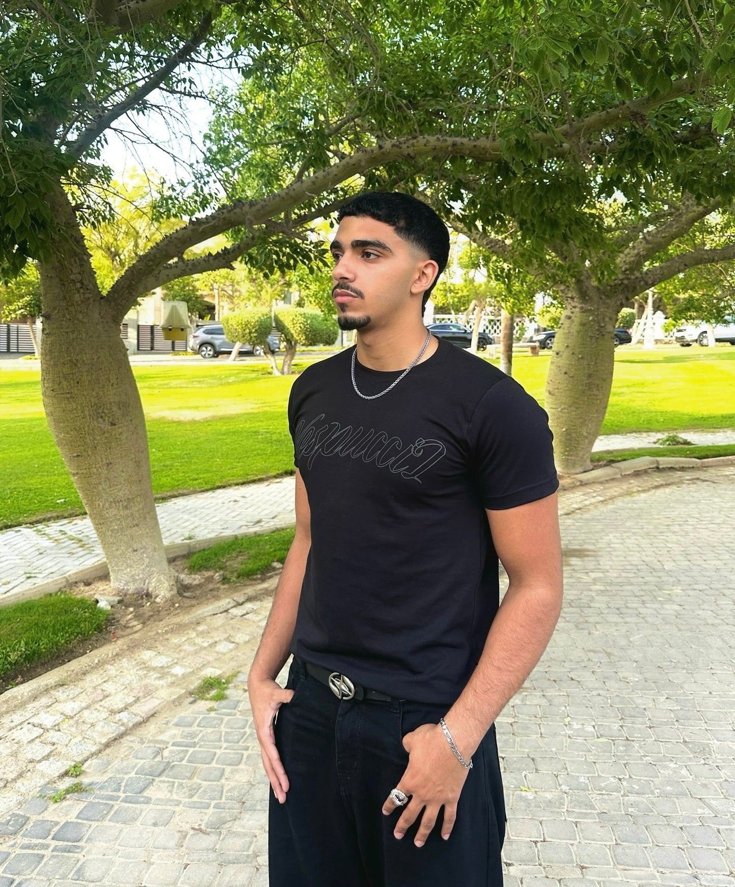 REGULAR FIT TEE DESIGN GRAY