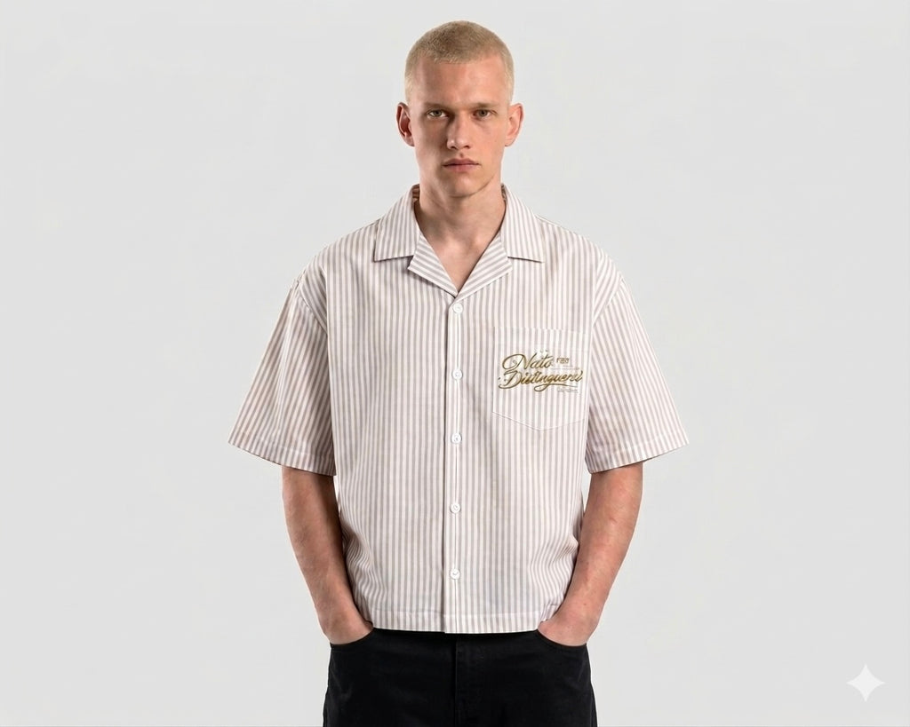 VESS BEIGE STRIPED SHIRT