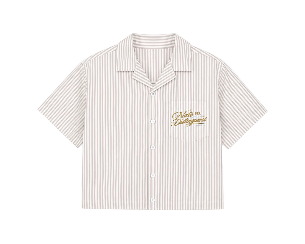 VESS BEIGE STRIPED SHIRT