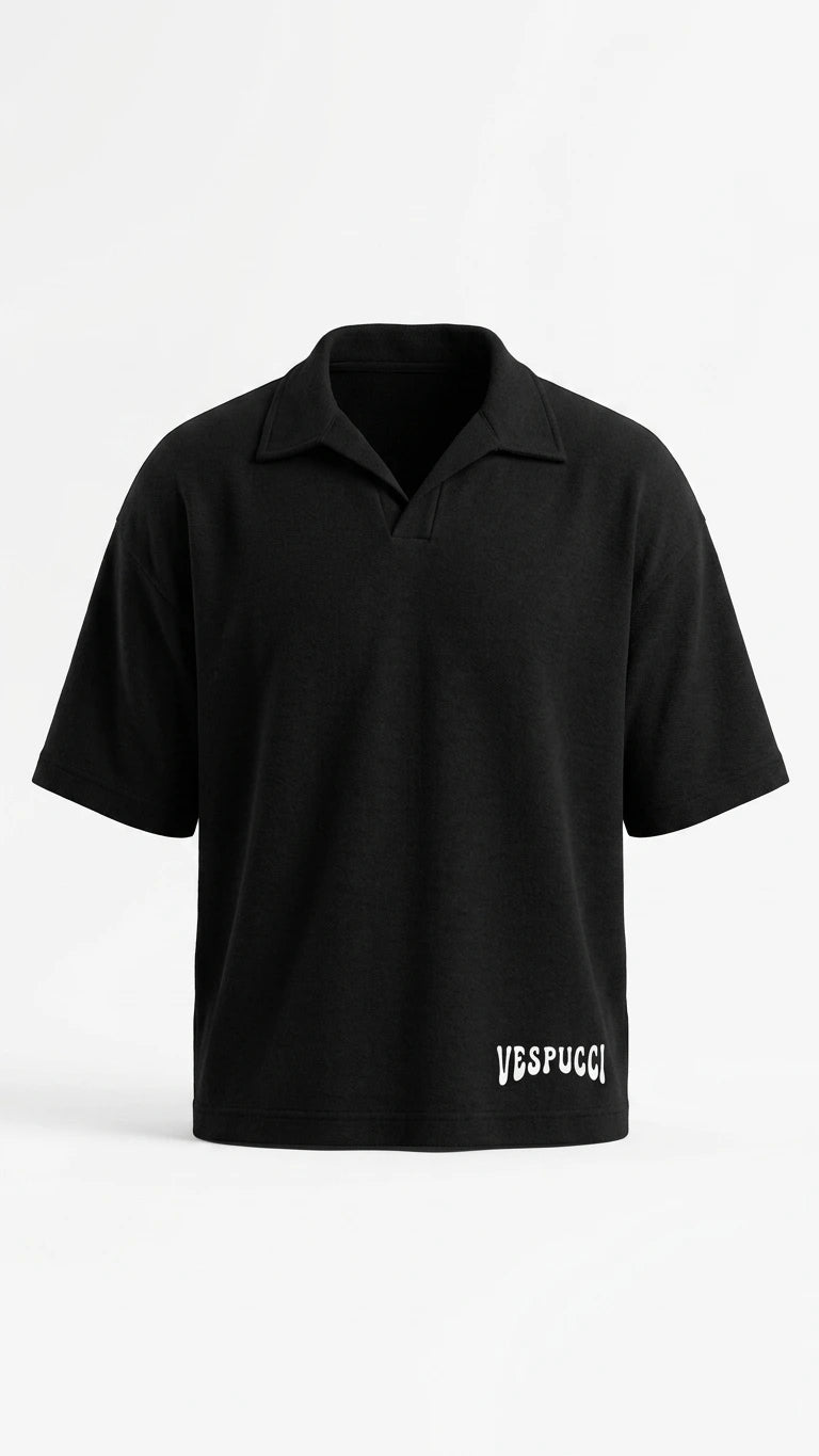 Vess black cropped tee